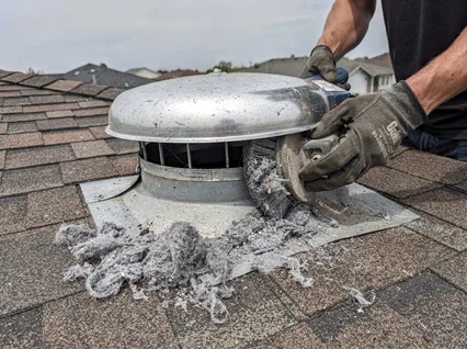 Cleaning Dryer Vent On Roof in Somerset