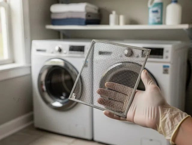 Somerset Dryer Vent Cleaning specialist performing detailed lint trap cleaning service in Somerset